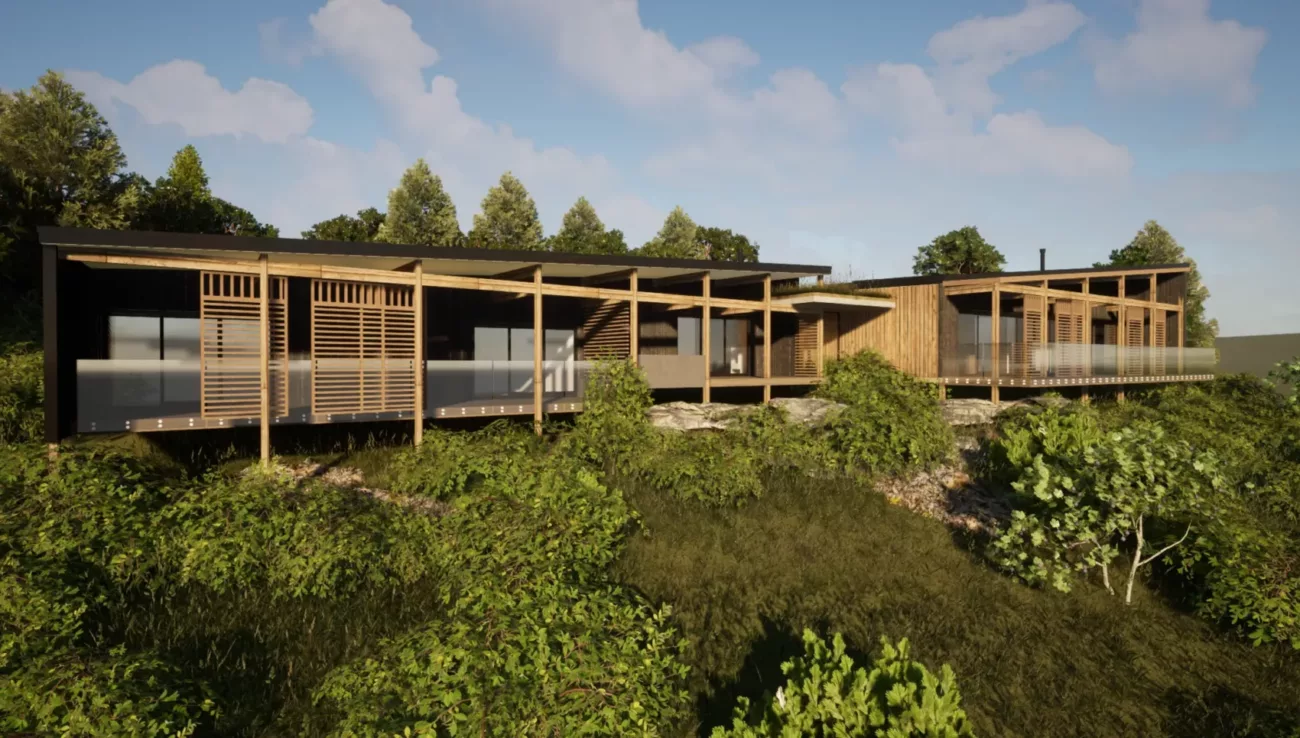 Main view of the TERRAVERTA estate project, work in progress